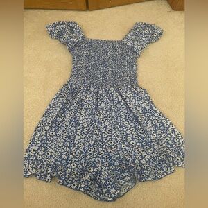 Floral Blue Girls Romper